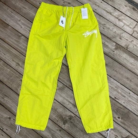 Nike X Stussy Beach Pants Sweatpants XL Neon - Picture 3 of 8
